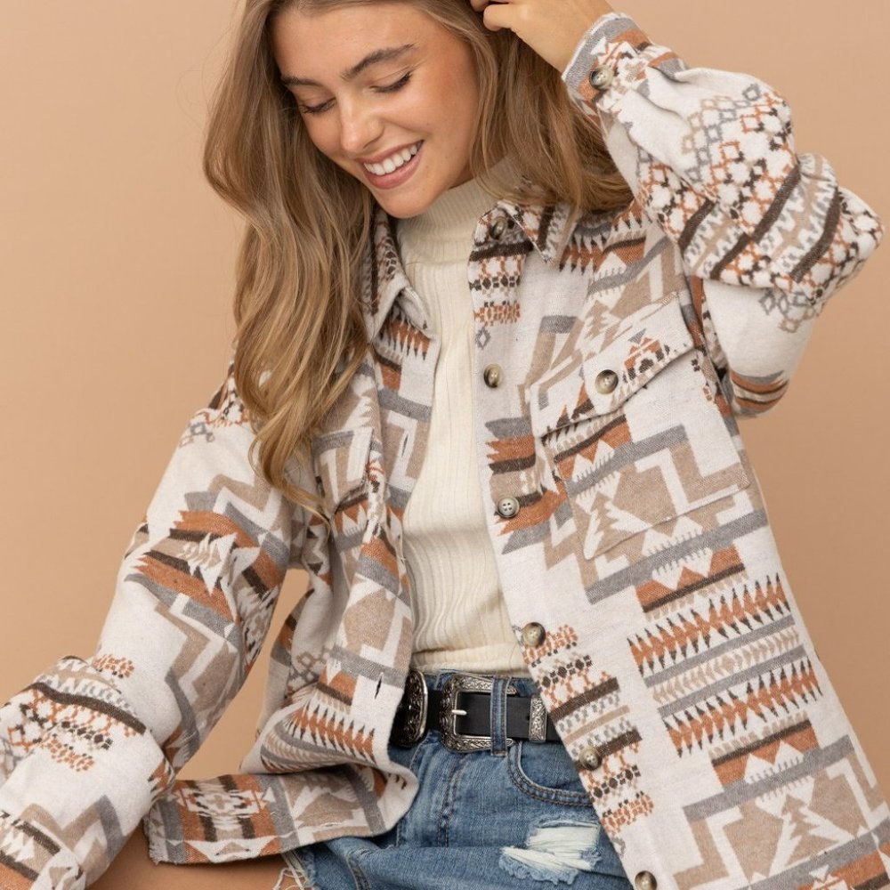 Frayed Aztec Western Shacket - Picture 7 of 9